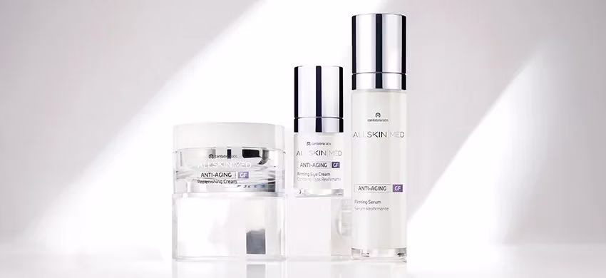 skincaere items forming the allskin med moisture firm plan