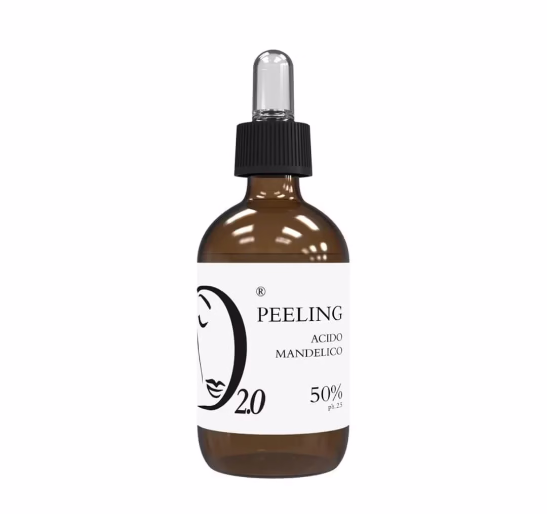 derma-2 mandelic acid summer peel in a brown bottle with a white label