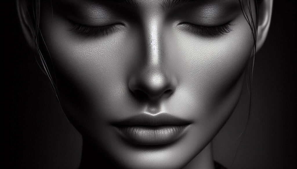 a close up of a woman's face