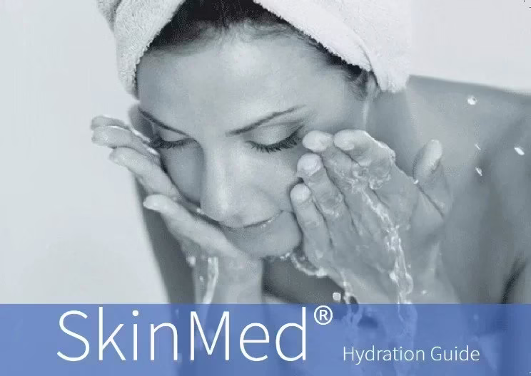 a woman washing her face - skinmed hydration guide front cover