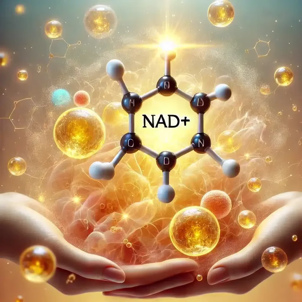 hands holding a molecule in the air