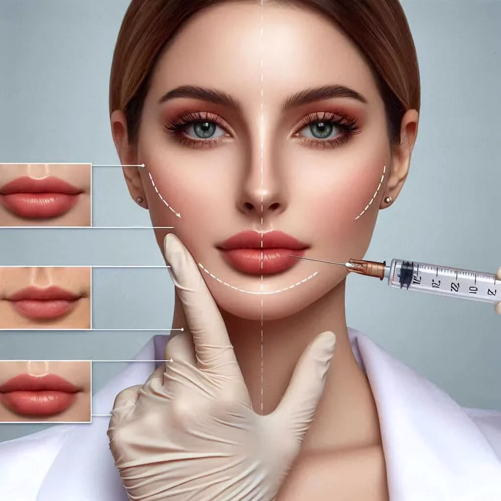 a woman depicting dermal filler swelling resolving over time.