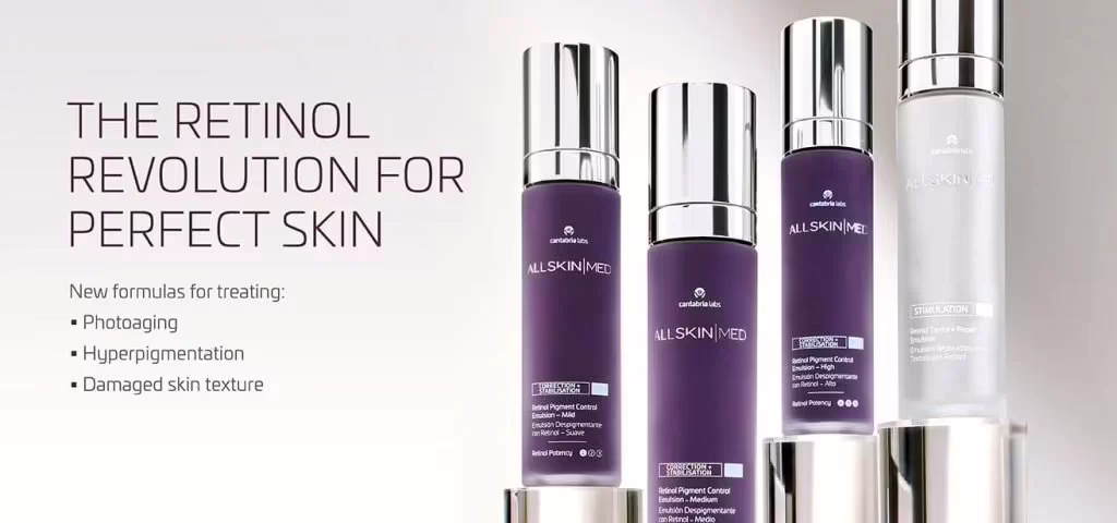 poster displaying allskin med retinol containing skincare