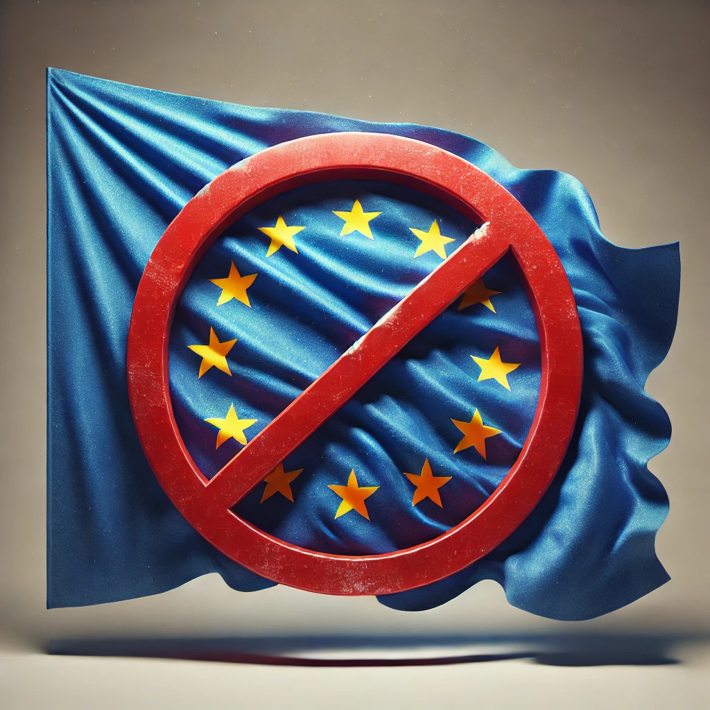 EU retinol ban 2024 depicted by the blue and yellow and a red circle with a cross