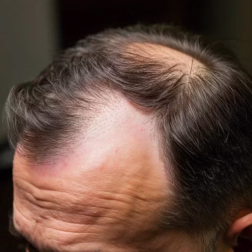 a man's head with hair loss ideal for hair loss treatment