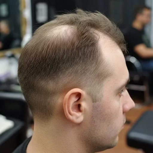 a man's head with male pattern hair loss